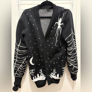 Foxblood Spooky Black & White Cardigan Size S